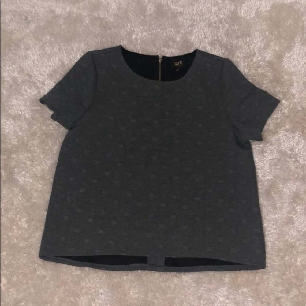 Grey polka dot top